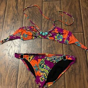 Vintage victoria secret bikini Vibrant Multicolor Bikini Set